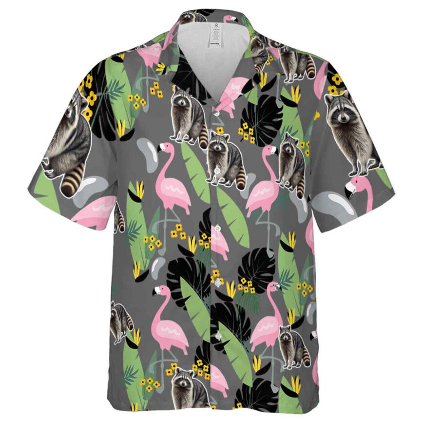 Raccoon Pink Flamingo Hawaiian Shirt Fashion forward