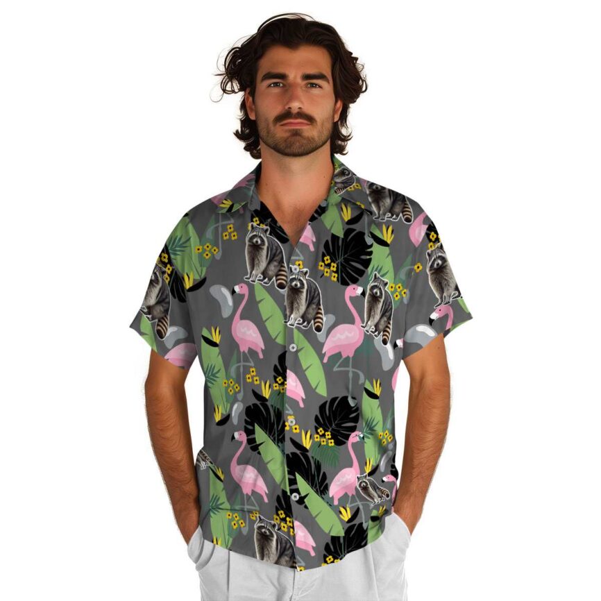 Raccoon Pink Flamingo Hawaiian Shirt New Arrival