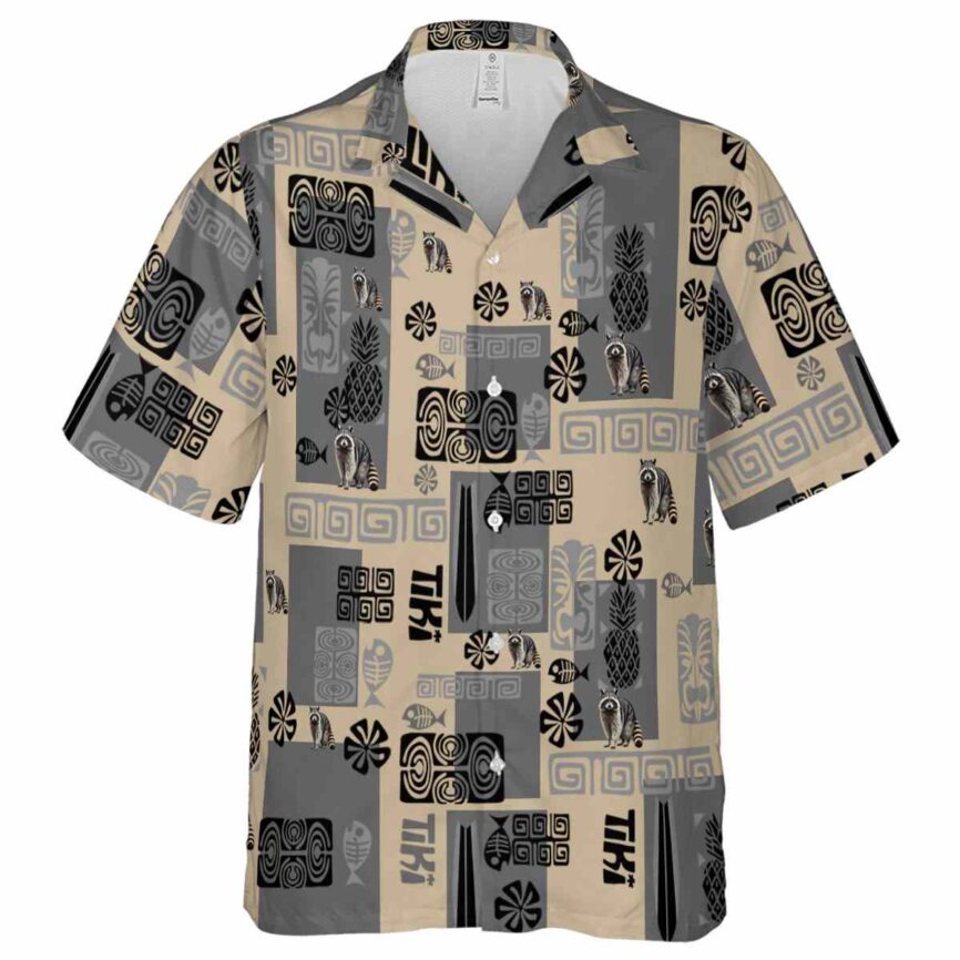 Raccoon Tiki Motifs Hawaiian Shirt Fashion forward