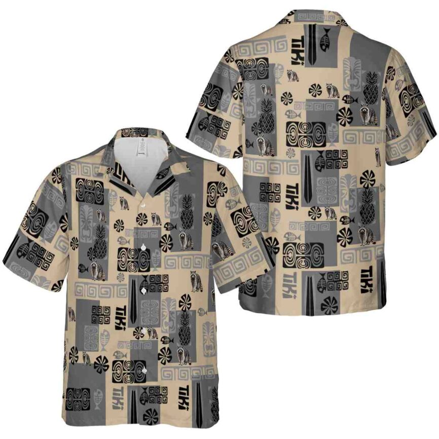 Raccoon Tiki Motifs Hawaiian Shirt Premium grade