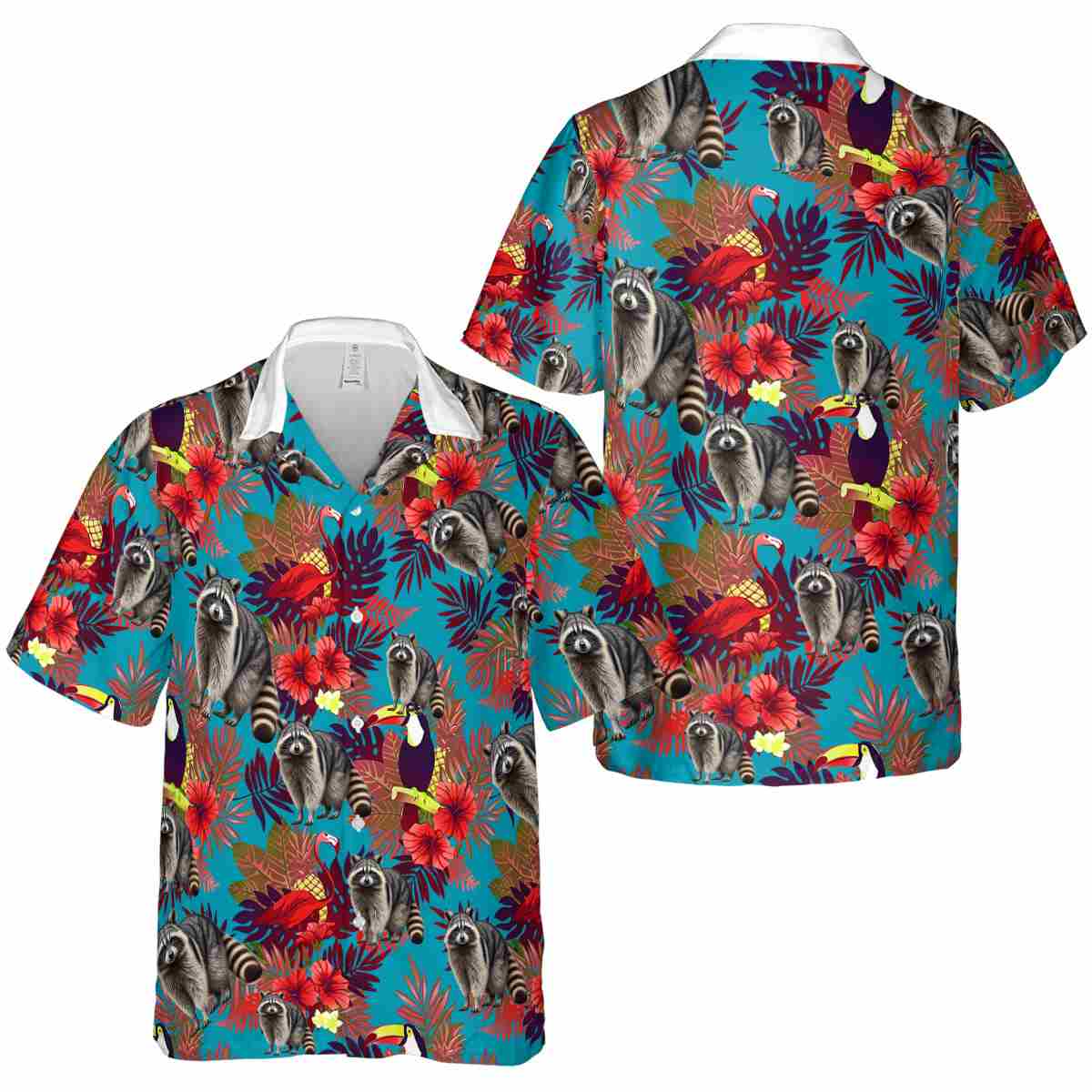 Raccoon Tropical Bird Hawaiian Shirt Premium grade Raccoon Tropical Bird Hawaiian Shirt Premium grade