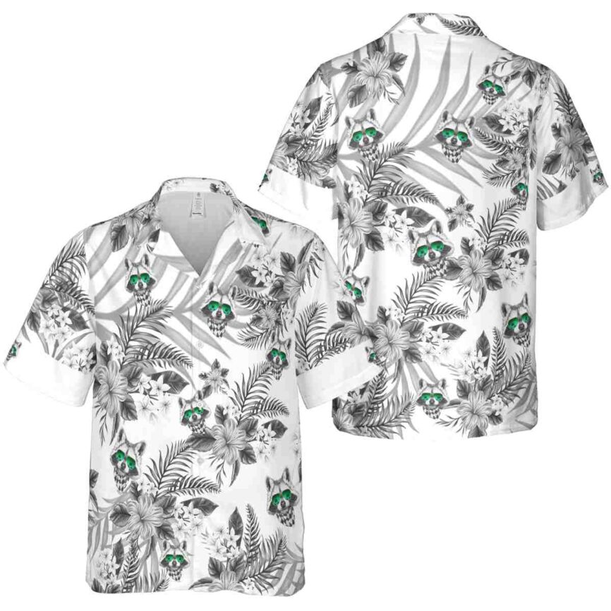 Raccoon Tropical Blossom Hawaiian Shirt Premium grade