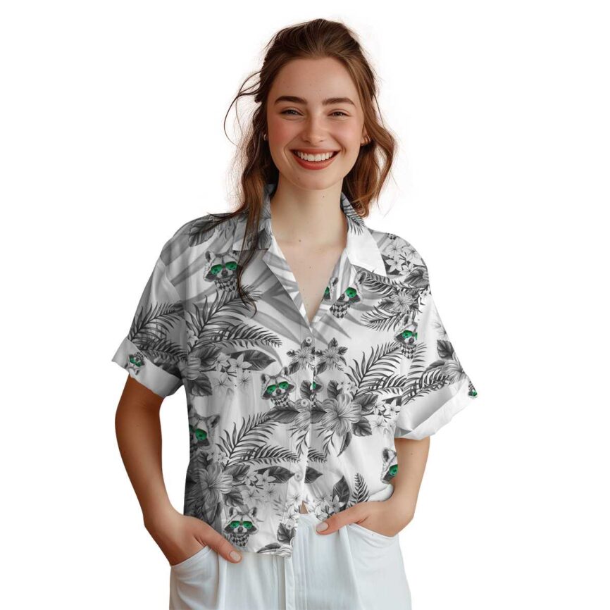 Raccoon Tropical Blossom Hawaiian Shirt Top rated