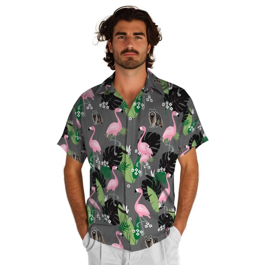 Raccoon Tropical Flamingo Hawaiian Shirt New Arrival