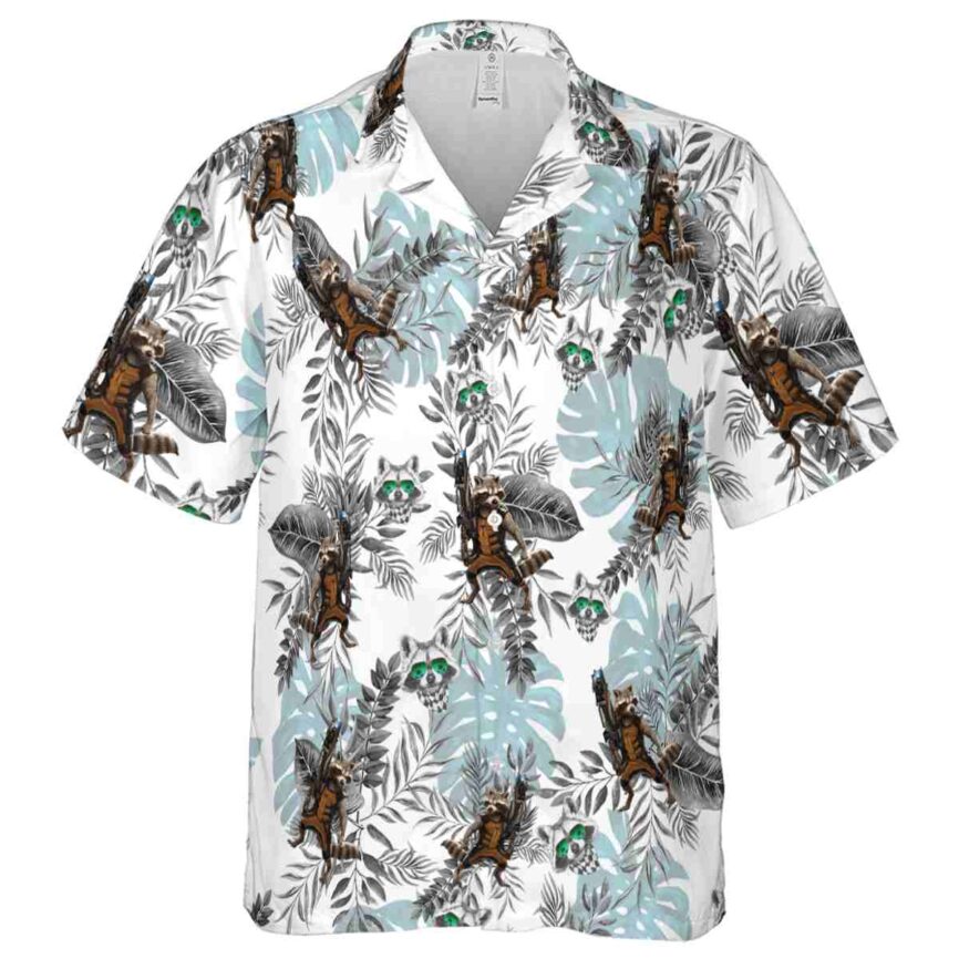 Raccoon Tropical Fronds Hawaiian Shirt Fashion forward