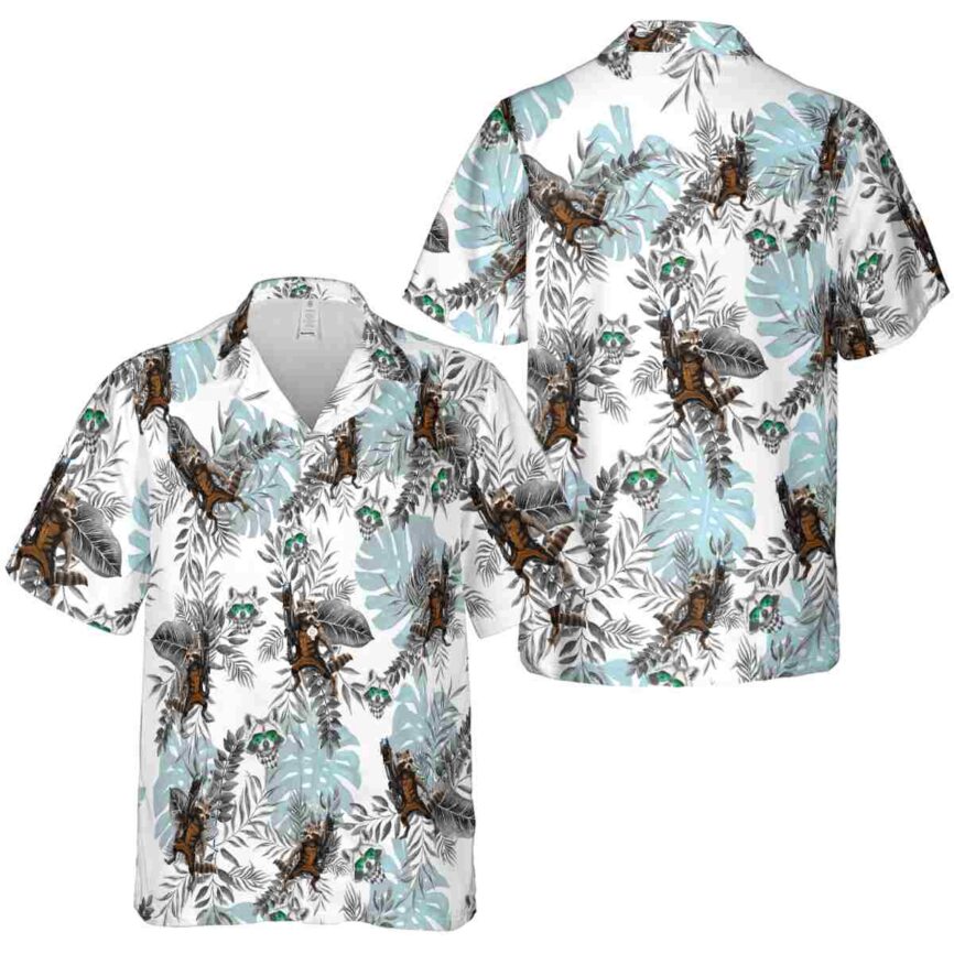Raccoon Tropical Fronds Hawaiian Shirt Premium grade