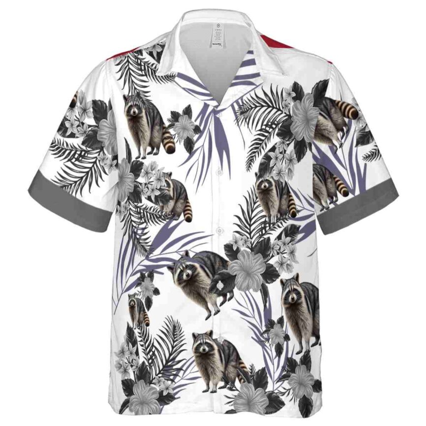 Raccoon US Flag Floral Hawaiian Shirt Fashion forward