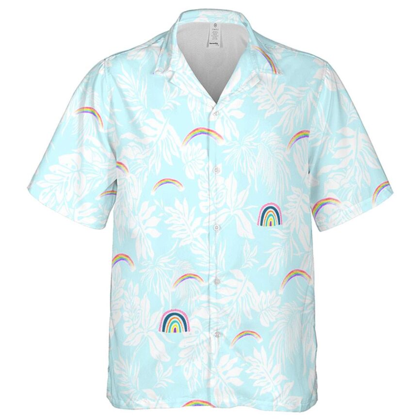 Rainbow Bold Foliage Hawaiian Shirt Fashion forward