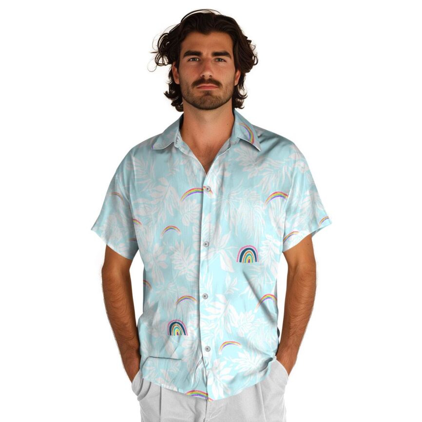Rainbow Bold Foliage Hawaiian Shirt New Arrival