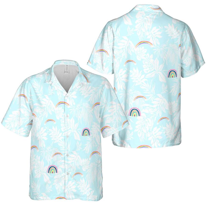 Rainbow Bold Foliage Hawaiian Shirt Premium grade