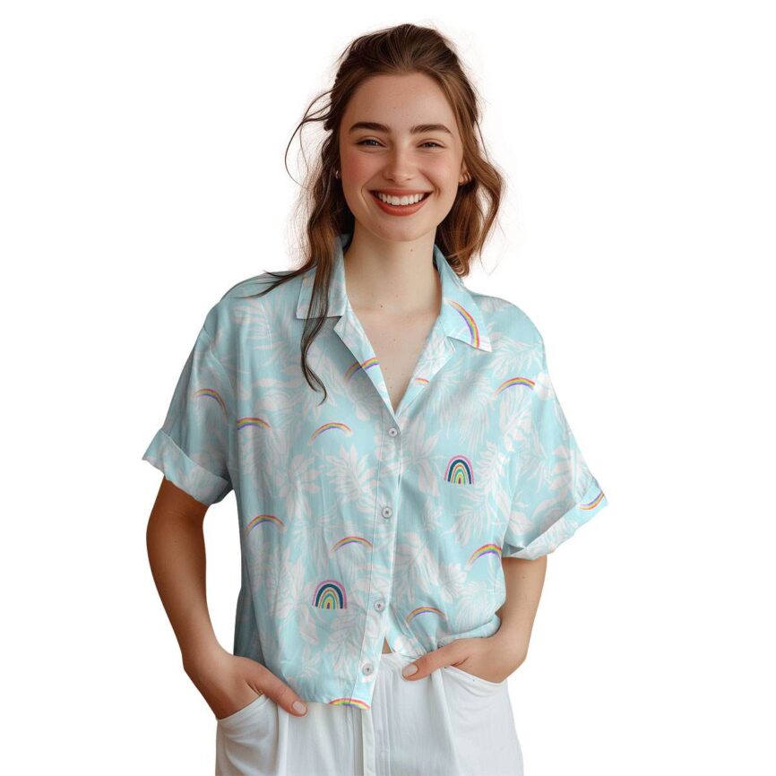 Rainbow Bold Foliage Hawaiian Shirt Top rated