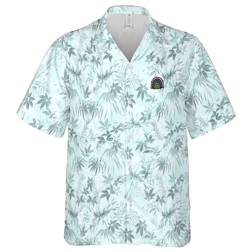Rainbow Foliage Print Hawaiian Shirt Fashion forward