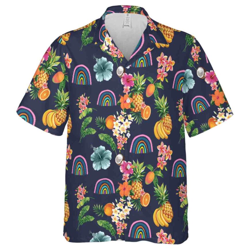 Rainbow Fruit Pattern Hawaiian Shirt Fashion forward