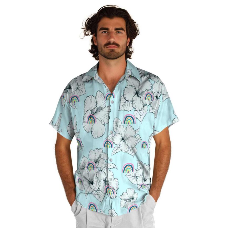 Rainbow Hibiscus Flower Hawaiian Shirt New Arrival