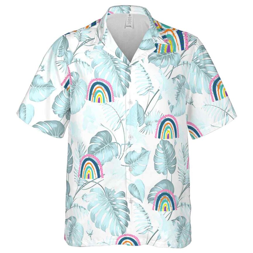 Rainbow Leaf Pattern Hawaiian Shirt Fashion forward