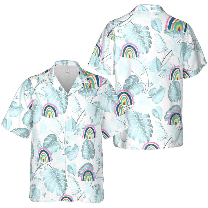 Rainbow Leaf Pattern Hawaiian Shirt Premium grade