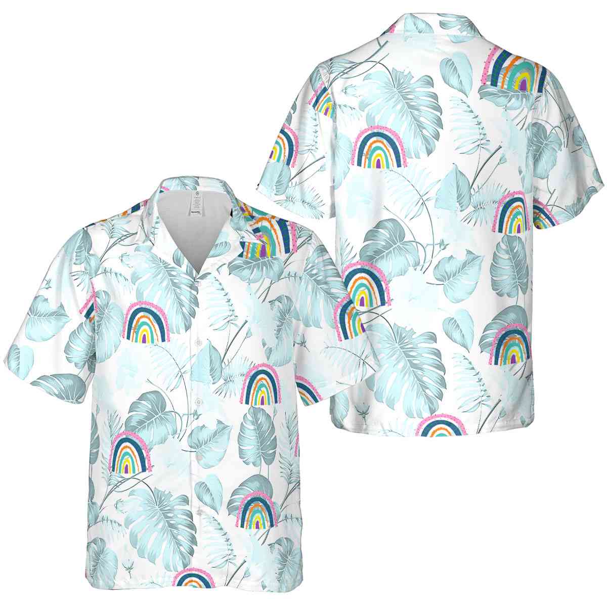 Rainbow Leaf Pattern Hawaiian Shirt Premium grade Rainbow Leaf Pattern Hawaiian Shirt Premium grade