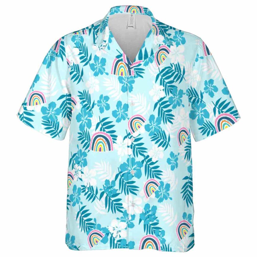 Rainbow Leafy Hibiscus Hawaiian Shirt Fashion forward