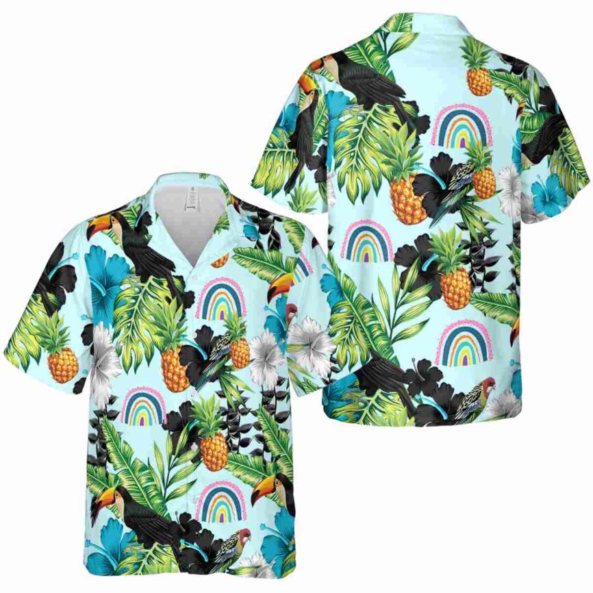 Rainbow Leafy Toucan Hawaiian Shirt Premium grade