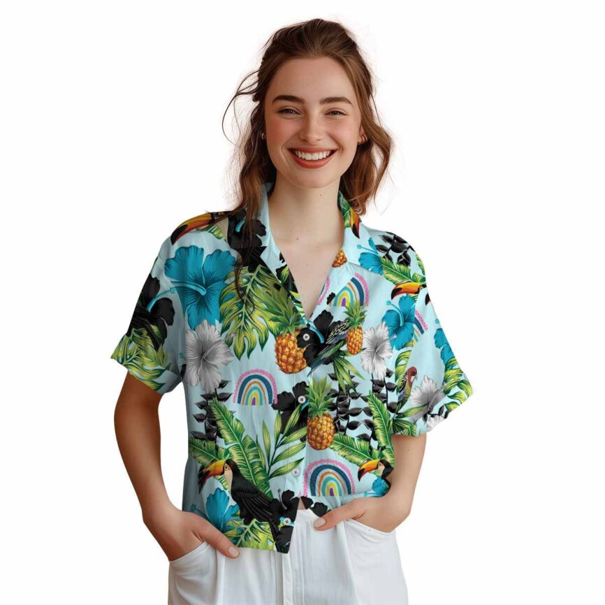 Rainbow Leafy Toucan Hawaiian Shirt Top rated