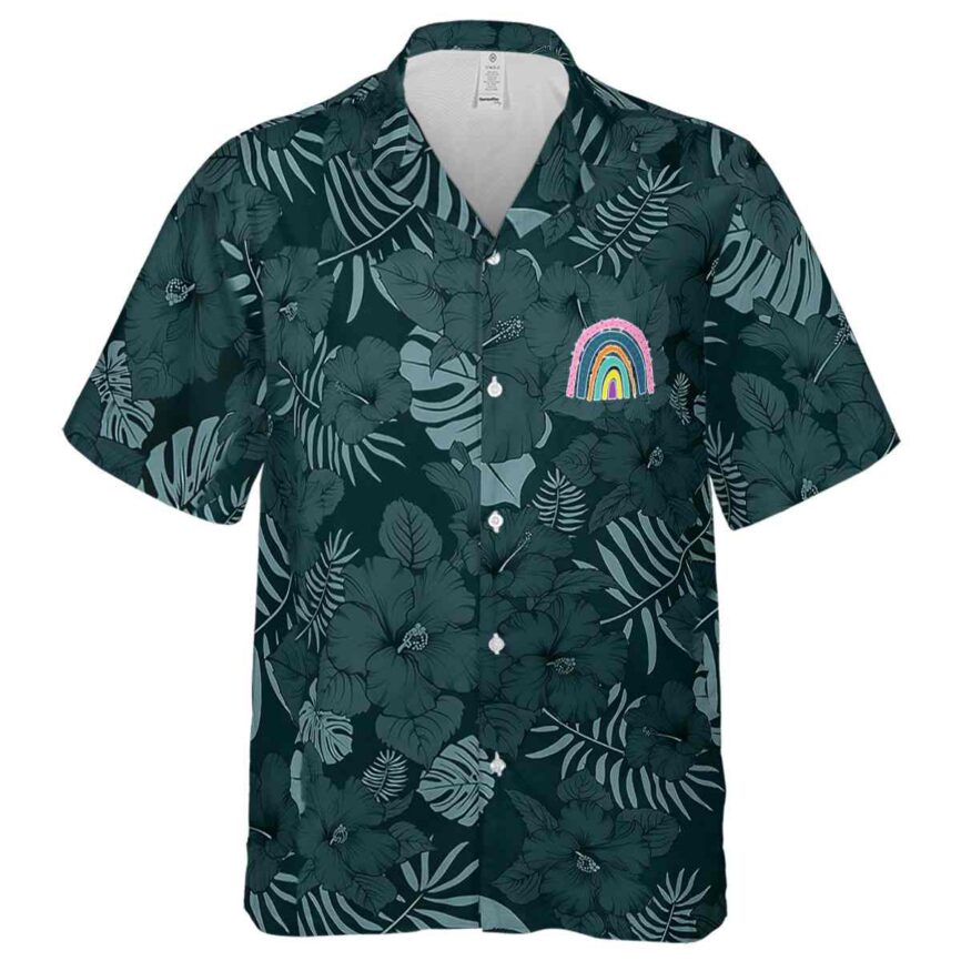 Rainbow Monochrome Floral Hawaiian Shirt Fashion forward