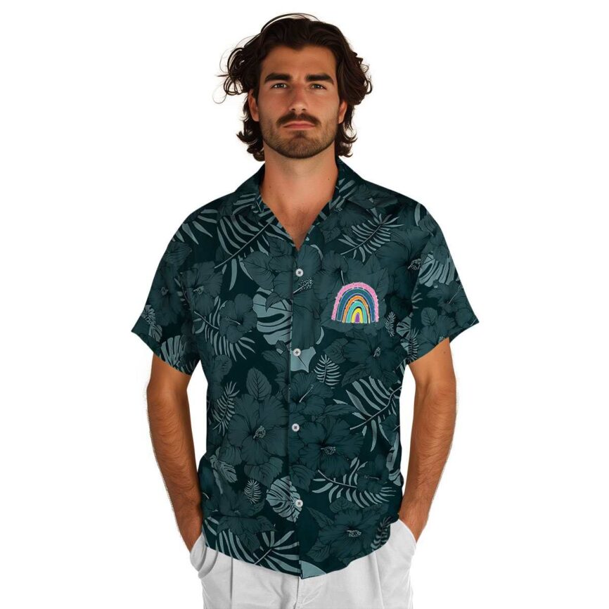 Rainbow Monochrome Floral Hawaiian Shirt New Arrival
