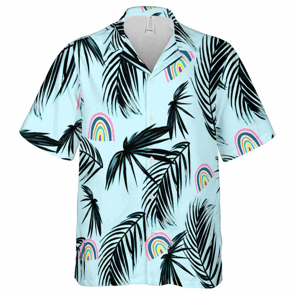 Rainbow Monochrome Palm Hawaiian Shirt Fashion forward Rainbow Monochrome Palm Hawaiian Shirt Fashion forward