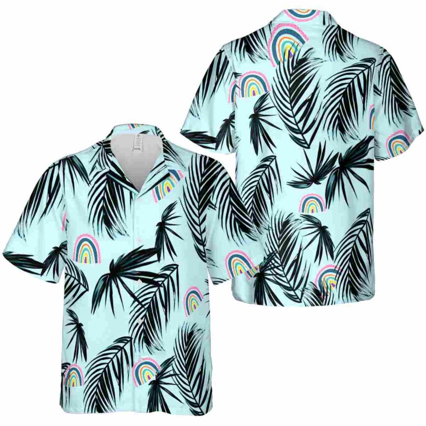 Rainbow Monochrome Palm Hawaiian Shirt Premium grade