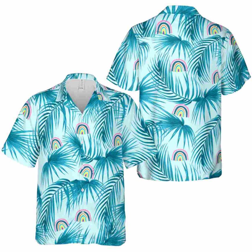 Rainbow Palm Frond Hawaiian Shirt Premium grade