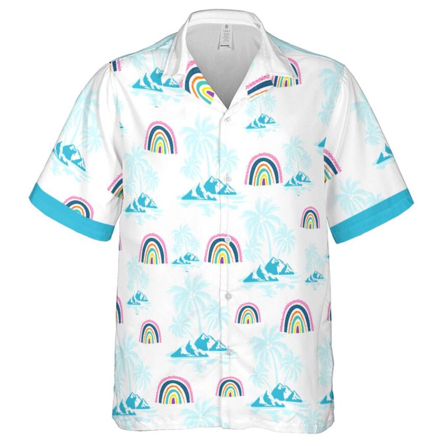 Rainbow Palm Island Graphic Hawaiian Shirt Fashion forward