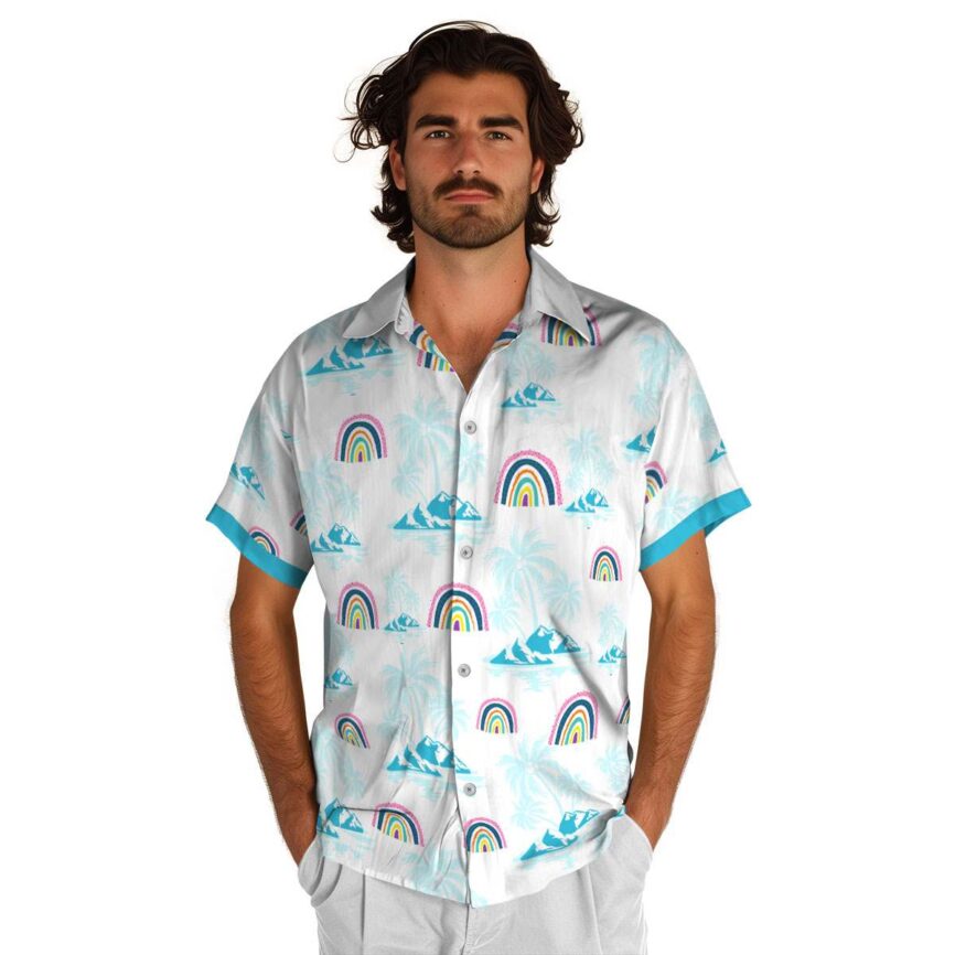 Rainbow Palm Island Graphic Hawaiian Shirt New Arrival