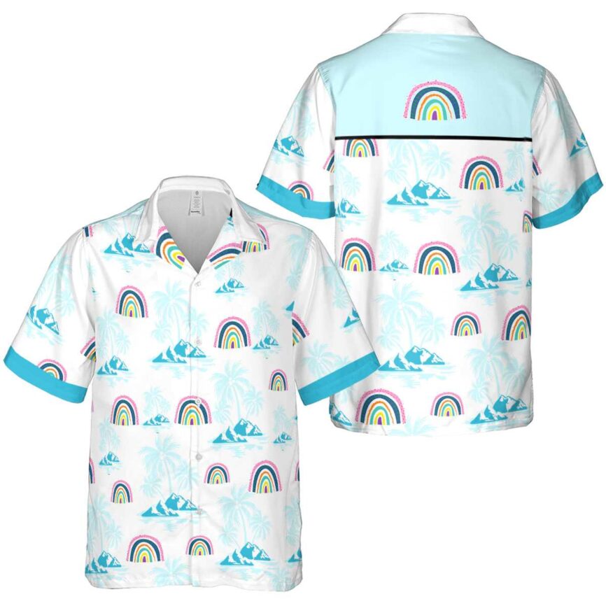Rainbow Palm Island Graphic Hawaiian Shirt Premium grade