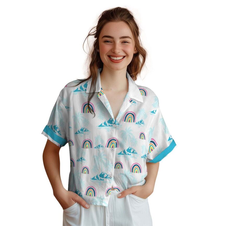 Rainbow Palm Island Graphic Hawaiian Shirt Top rated