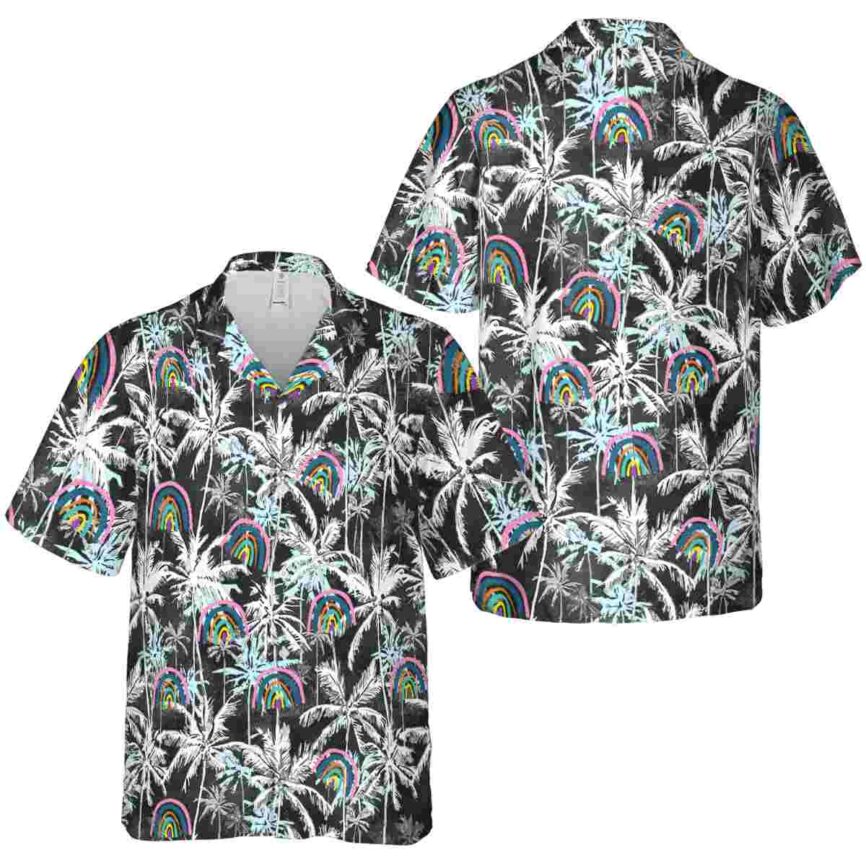 Rainbow Palm Themed Hawaiian Shirt Premium grade