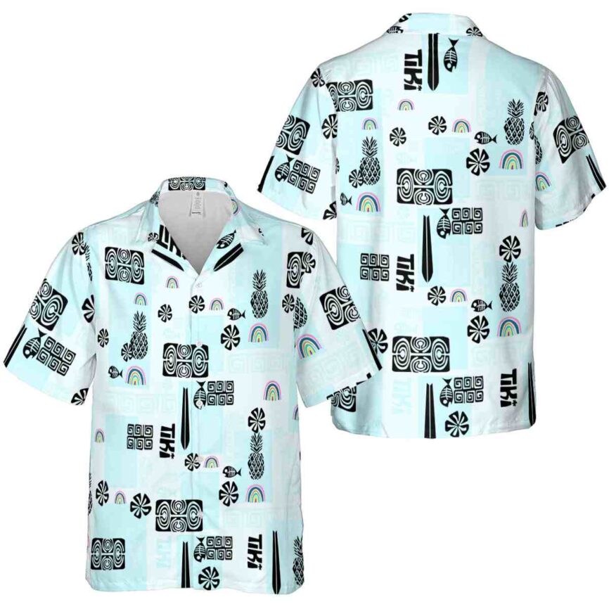 Rainbow Tiki Motifs Hawaiian Shirt Premium grade