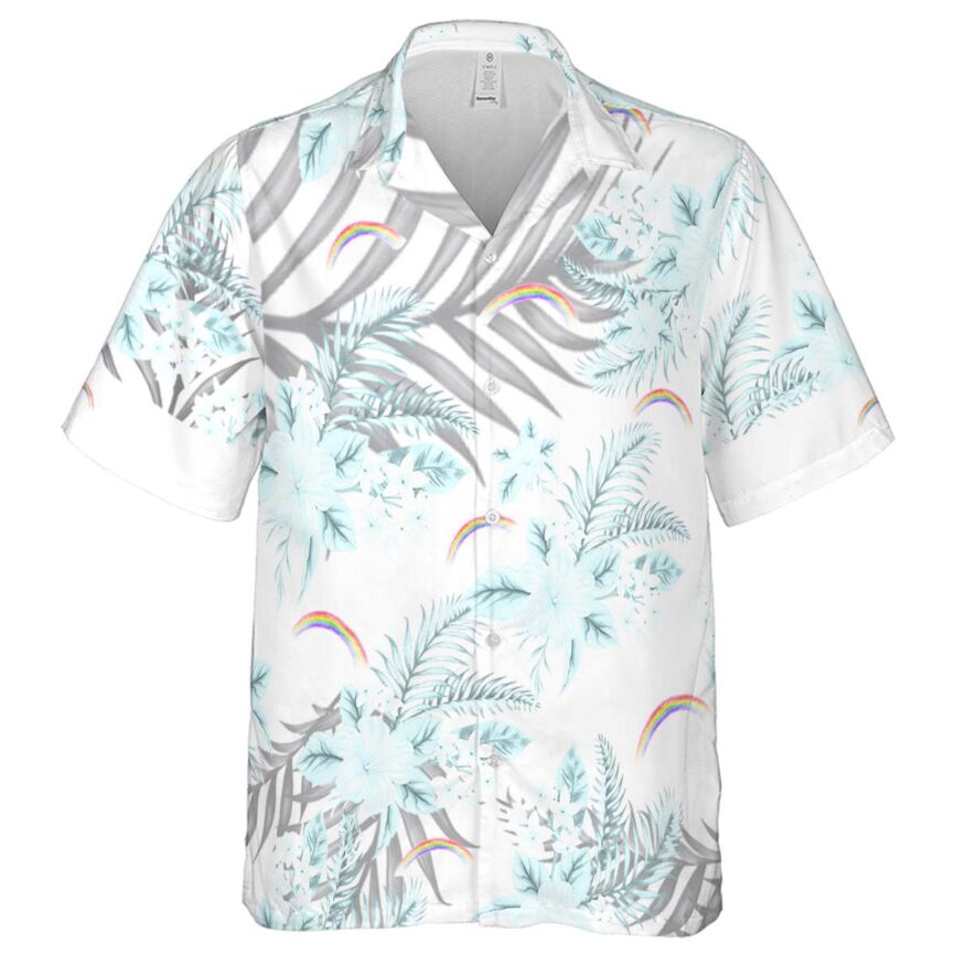 Rainbow Tropical Blossom Hawaiian Shirt Fashion forward