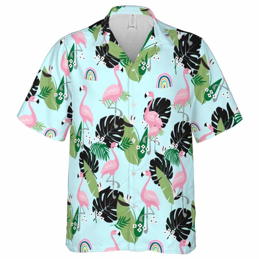 Rainbow Tropical Flamingo Hawaiian Shirt Fashion forward