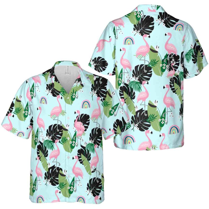 Rainbow Tropical Flamingo Hawaiian Shirt Premium grade