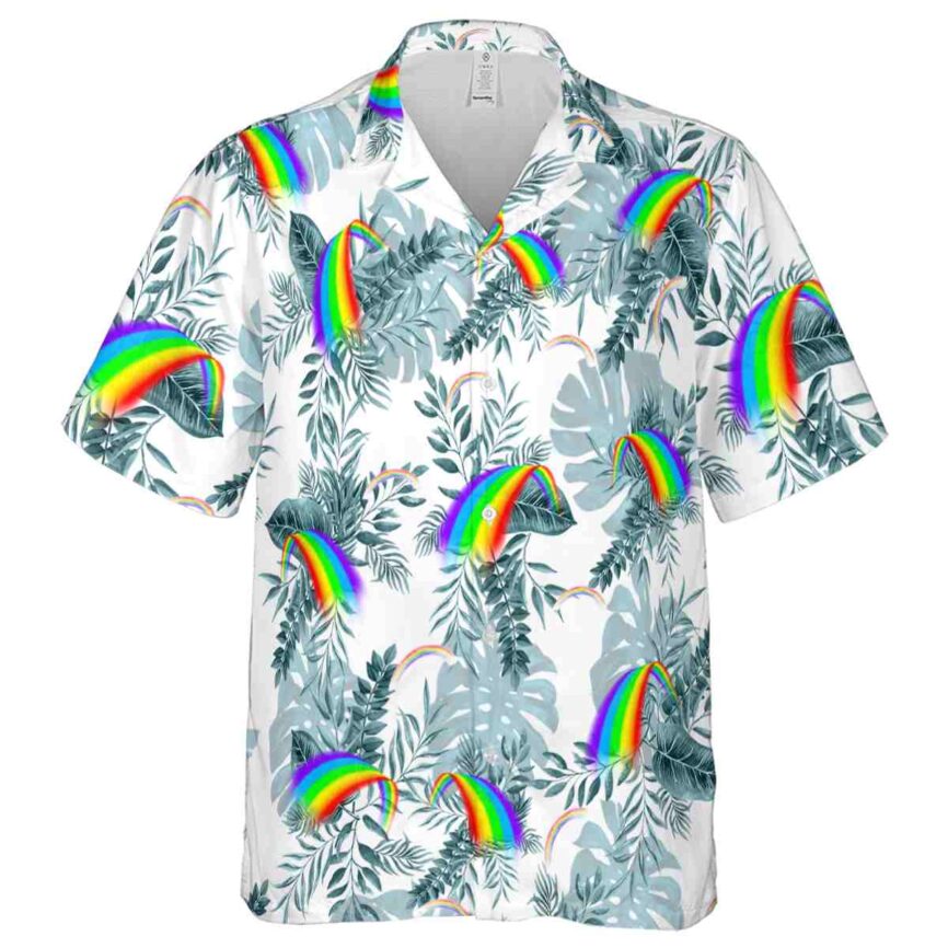 Rainbow Tropical Fronds Hawaiian Shirt Fashion forward