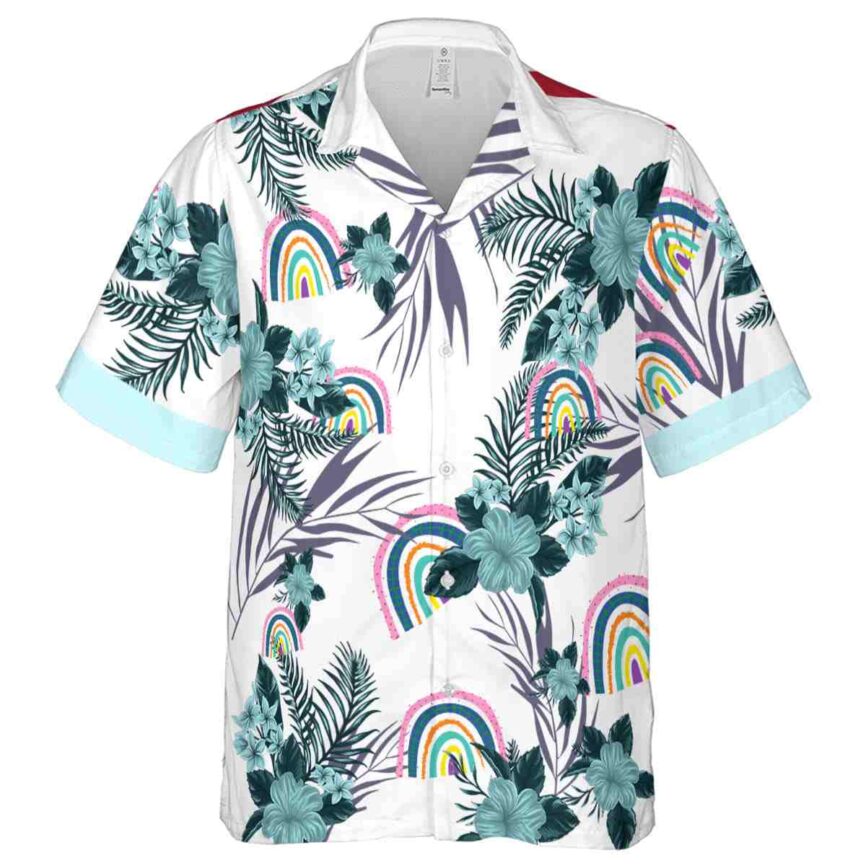 Rainbow US Flag Floral Hawaiian Shirt Fashion forward
