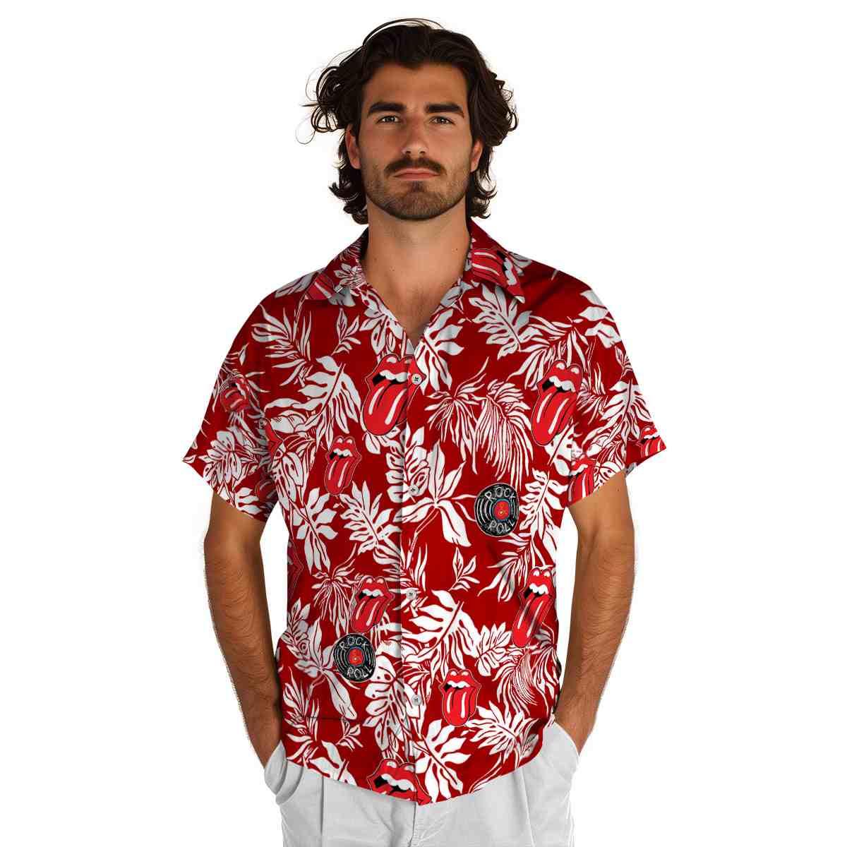 Rock And Roll Bold Foliage Hawaiian Shirt New Arrival Rock And Roll Bold Foliage Hawaiian Shirt New Arrival