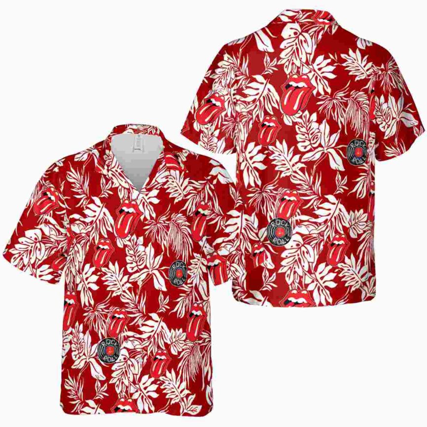 Rock And Roll Bold Foliage Hawaiian Shirt Premium grade
