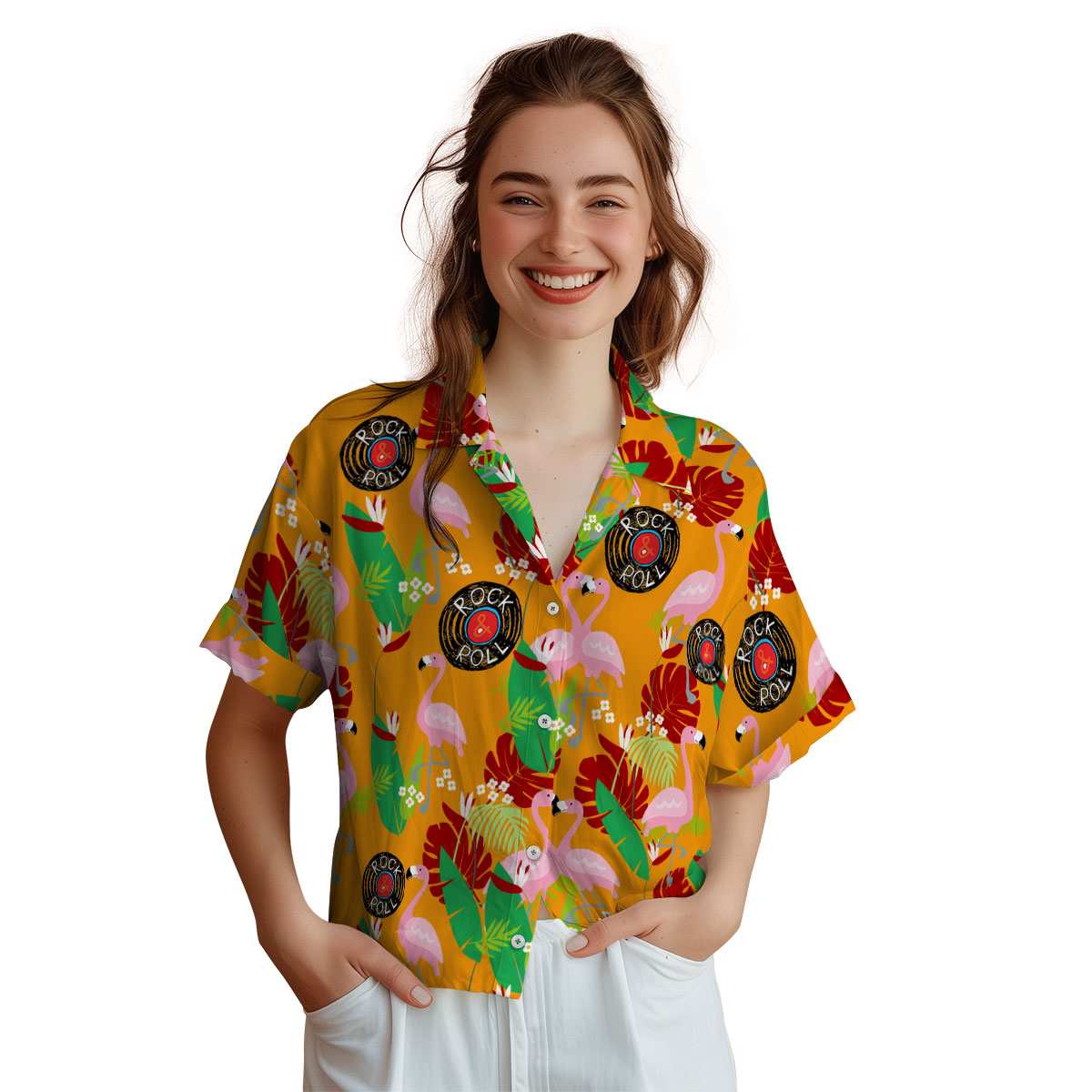 Rock And Roll Flamingo Leaf Hawaiian Shirt Top rated Rock And Roll Flamingo Leaf Hawaiian Shirt Top rated