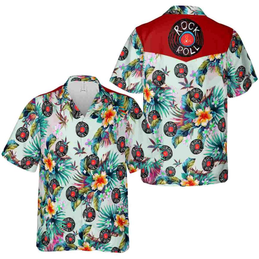 Rock And Roll Floral Burst Hawaiian Shirt Premium grade