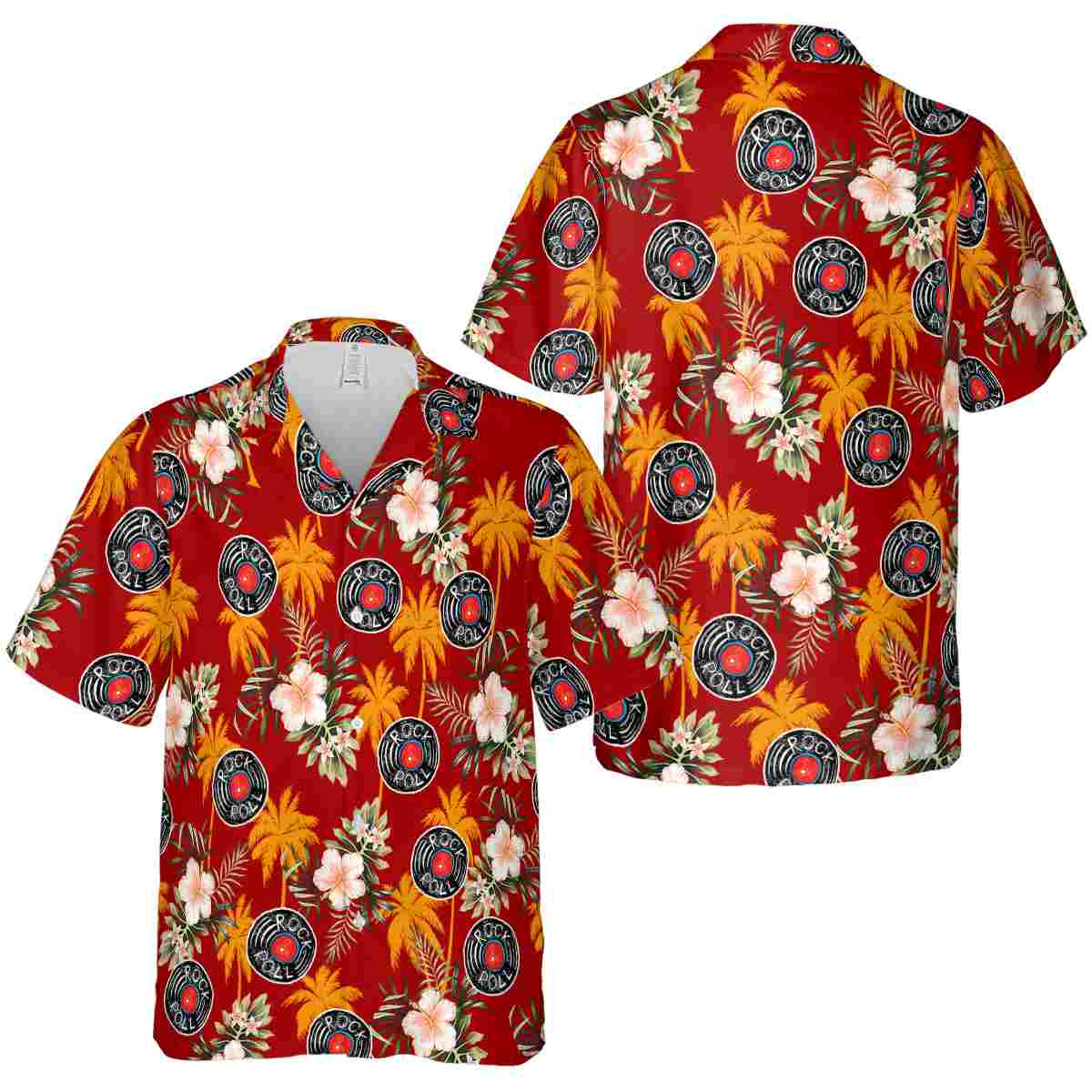 Rock And Roll Hibiscus Palm Hawaiian Shirt Premium grade Rock And Roll Hibiscus Palm Hawaiian Shirt Premium grade