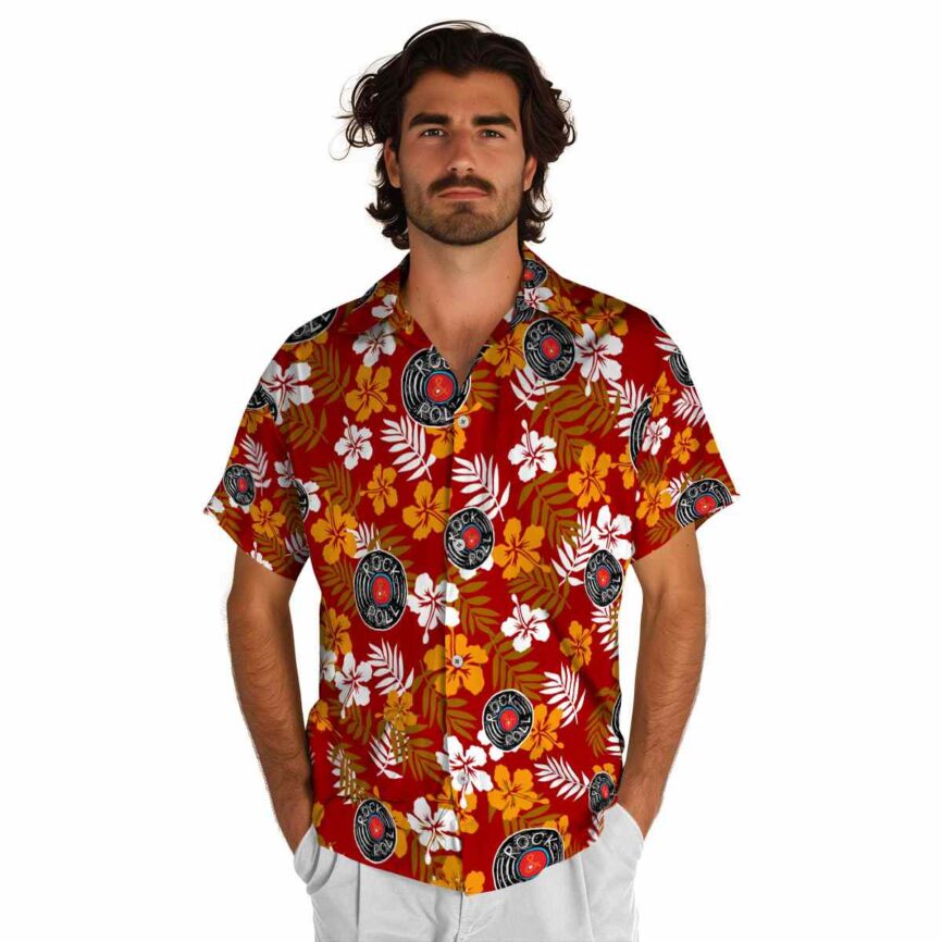 Rock And Roll Leafy Hibiscus Hawaiian Shirt New Arrival