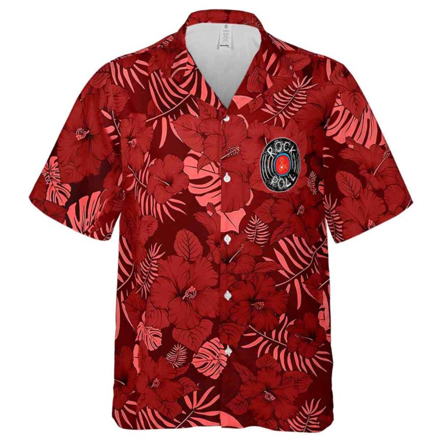 Rock And Roll Monochrome Floral Hawaiian Shirt Fashion forward