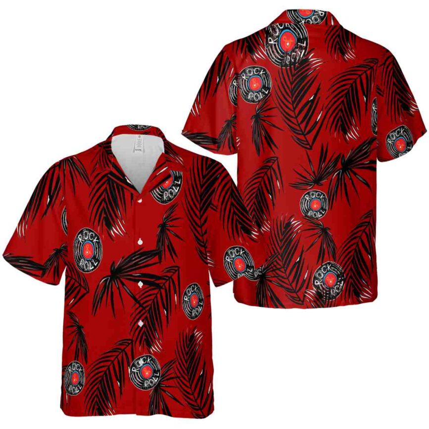 Rock And Roll Monochrome Palm Hawaiian Shirt Premium grade