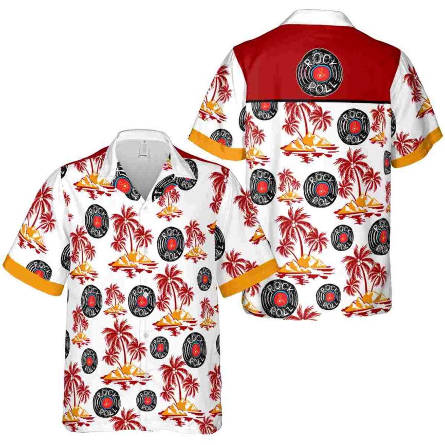 Rock And Roll Palm Island Graphic Hawaiian Shirt Premium grade
