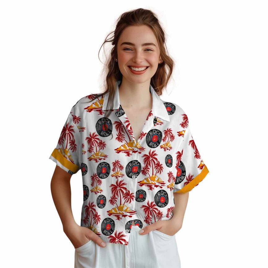 Rock And Roll Palm Island Graphic Hawaiian Shirt Top rated